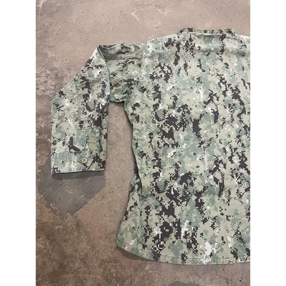 U.S. Navy Jacket Mens LT Green Digital‎ Camo Military Utility Cotton Ripstop